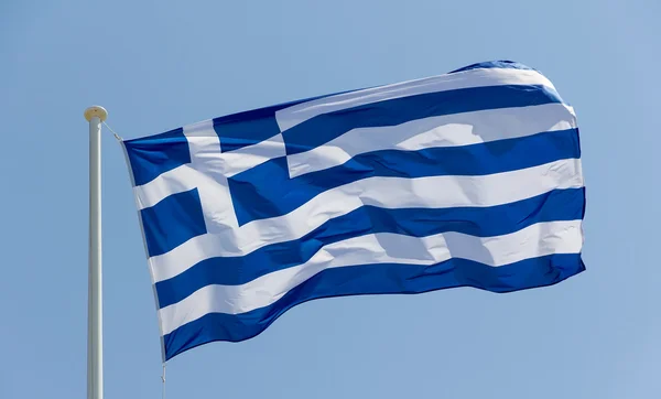 stock image Greek flag waving