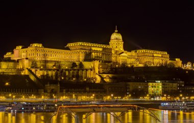 Buda castle night view, Budapest, Hungary clipart