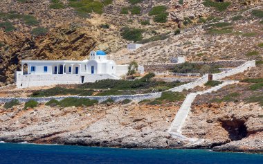 Traditional cycladic chapel near Kamares, Sifnos island, Greece clipart