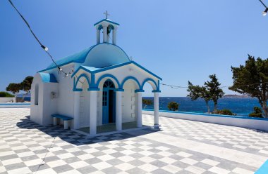 Cycladic chapel of Agios Nikolaos, Pollonia, Milos island, Greece clipart