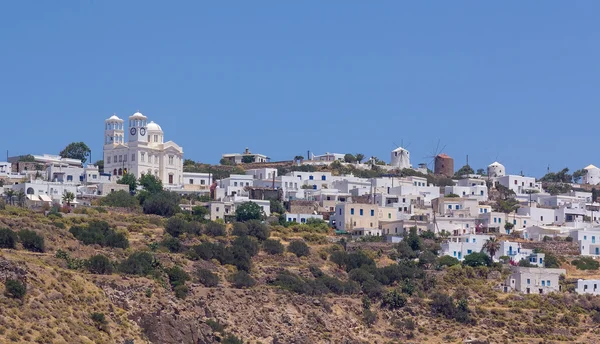 Вид на деревню Трипити, остров Милос, Киклад, Греция — стоковое фото