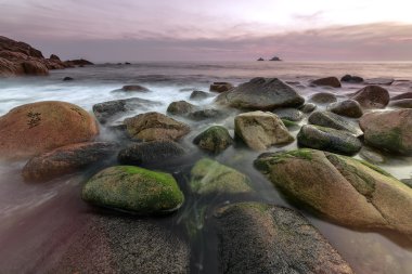 Porth nanven - gün batımında karyolası Vadisi west cornwall