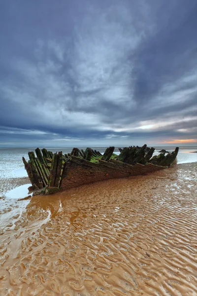 The Burnham on sea shipwreck — Stock Photo, Image