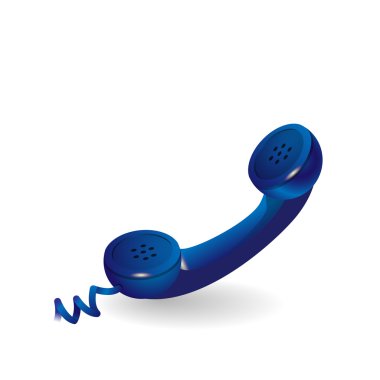 Blue vector telephon, contact icon clipart