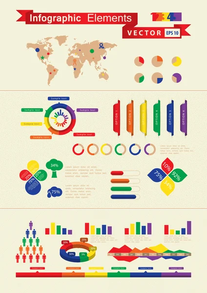 Éléments infographiques rétro — Image vectorielle