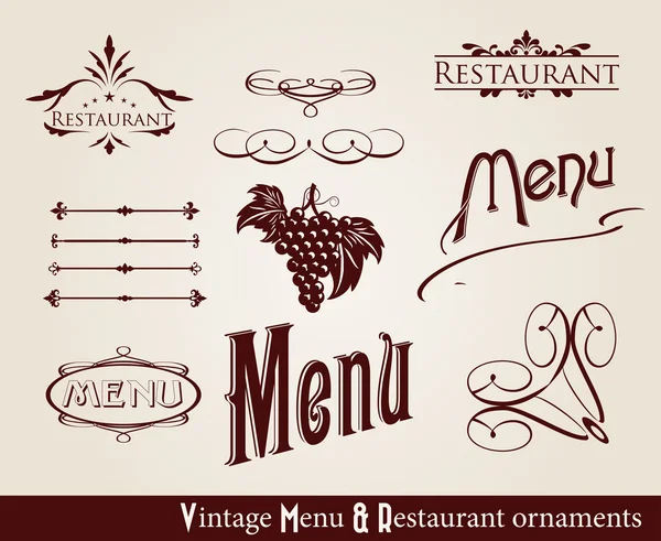 Рестораны и украшения для меню — стоковый вектор