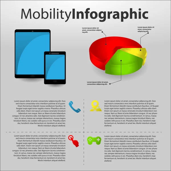 Mobility info graphic with mobile devices — Stock Vector