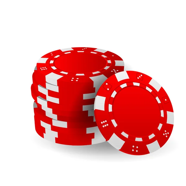 Ilustrace červené pokerové žetony — Stockový vektor