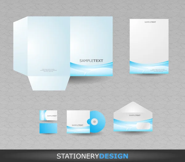 Blå brevpapper designuppsättning — Stock vektor