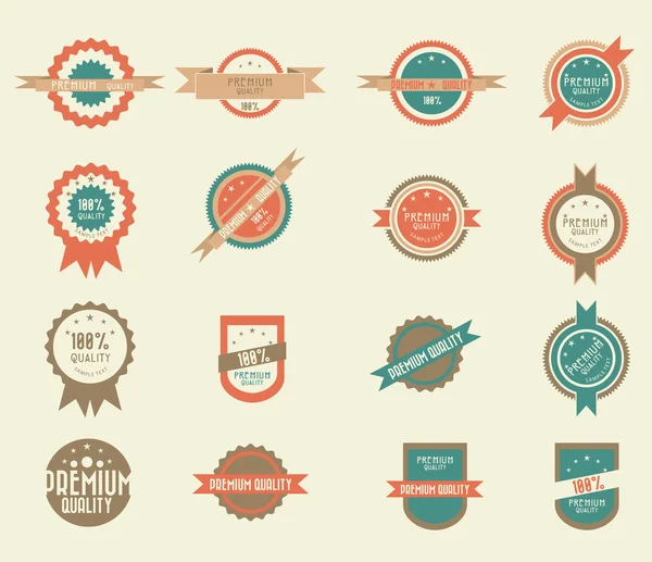 stock vector Set of 16 vintage badges