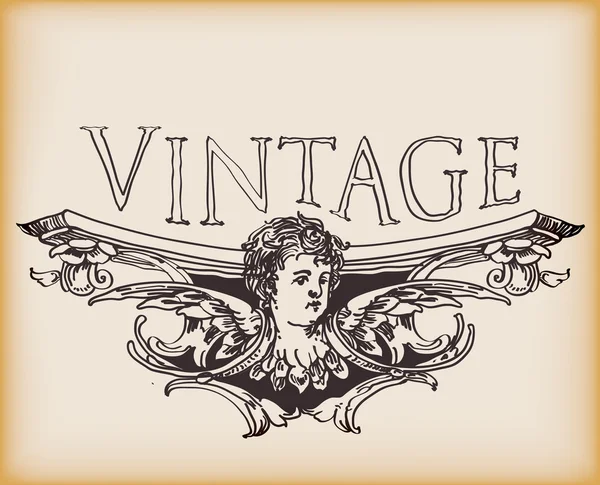 Banner angelical vintage — Vector de stock