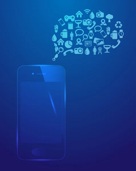 Icone dei social media dello smart phone vettoriale — Vettoriale Stock