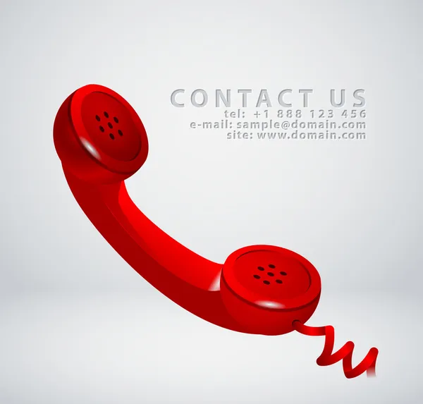 Vintage phone receiver as "contact us" icon — Stock Vector