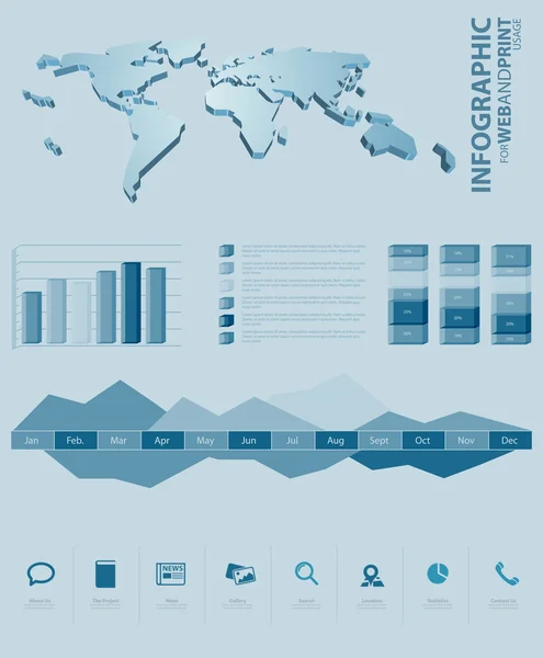 Elemen infografis bisnis kualitas tinggi minimalis - Stok Vektor