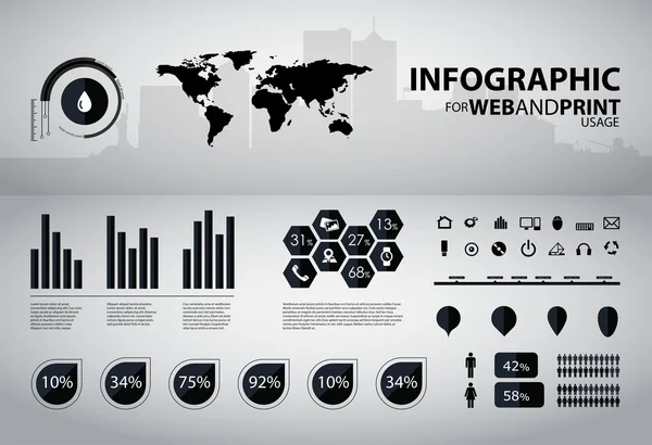 Éléments d'infographie métier de haute qualité — Image vectorielle
