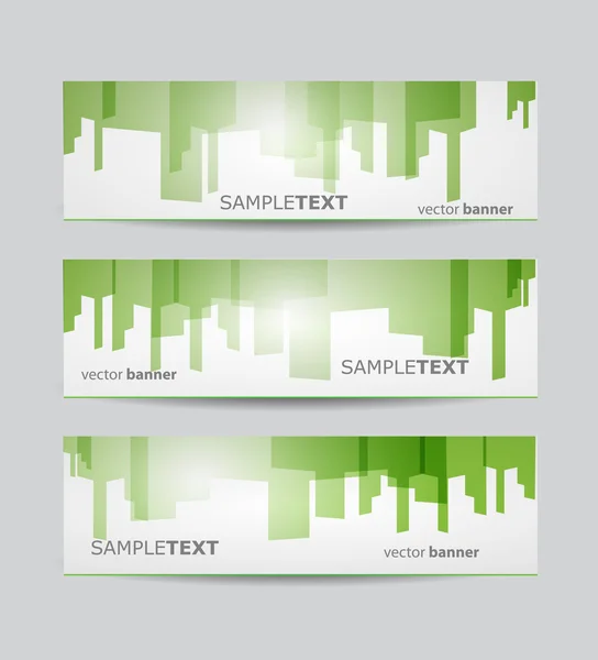 Abstract business website banner set vector design — Stock Vector