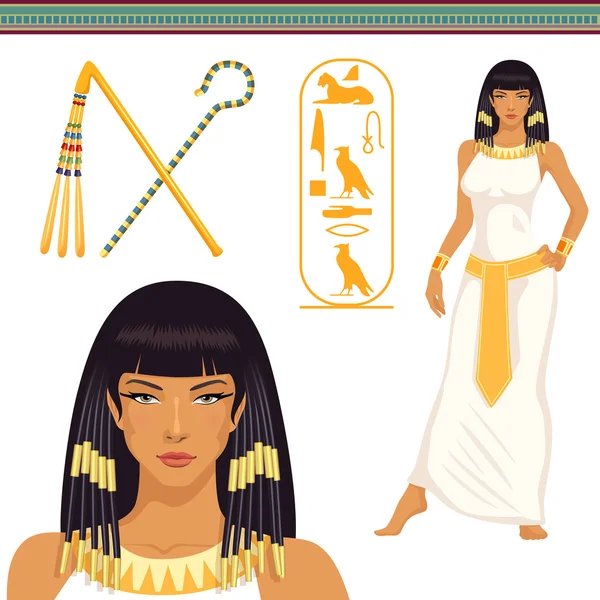 Illustrationer med antika Egypten tema — Stock vektor