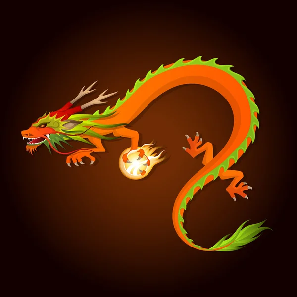 Colorful Chinese dragon illustration — Stock Vector
