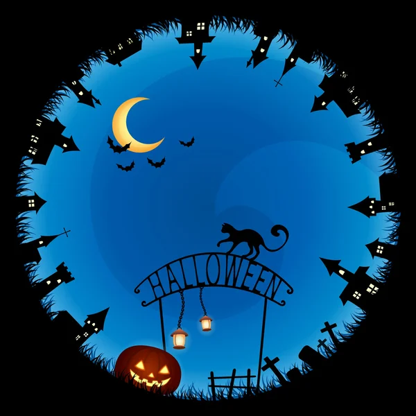 Halloween theme illustration for children — Stock Vector
