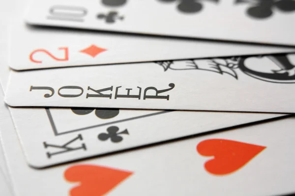 Beeld van speelkaarten en joker — Stockfoto