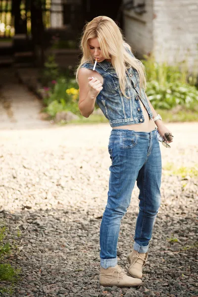 Stock image Smoking woman