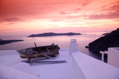 Santorini Adası Yunanistan tradtional mimarisi ile