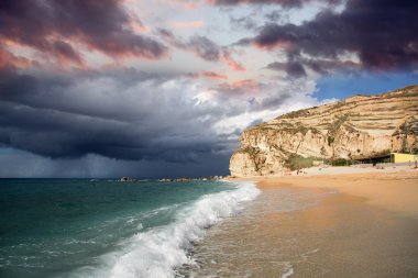 Paradise beach karşı Günbatımı ile seyahat