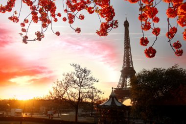 Paris, Eiffel Tower in spring clipart