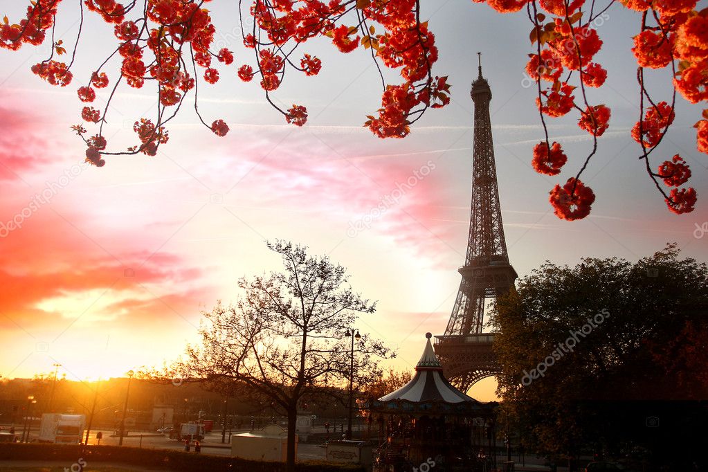 Paris, Eiffel Tower in spring