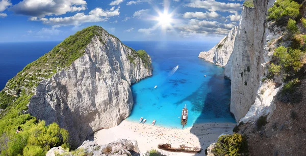 Csodálatos tengerparti Navagio-Zakynthos, Görögország — Stock Fotó