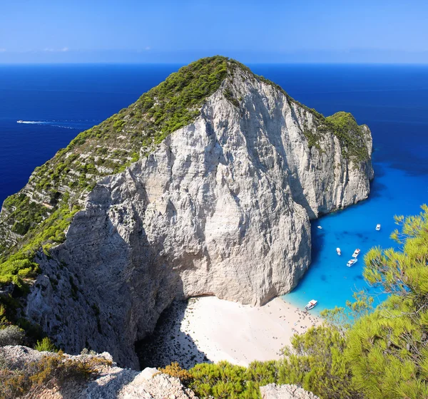 Fantastiska stranden navagio i zakynthos, Grekland — Stockfoto