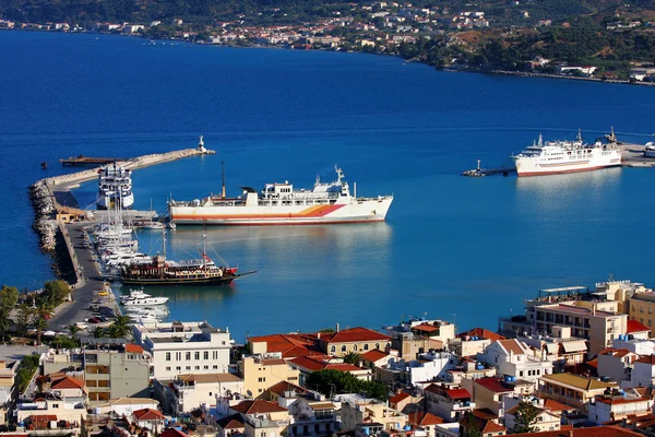 Miasta Zakynthos z portu, Grecja, Wyspy Jońskie — Zdjęcie stockowe