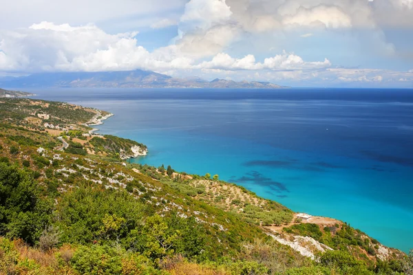 Azuurblauwe kust van Griekenland, zakynthos eiland — Stockfoto