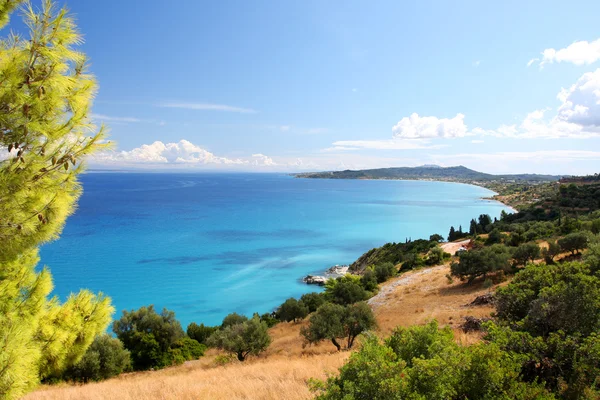 Azuurblauwe kust van Griekenland, zakynthos eiland — Stockfoto