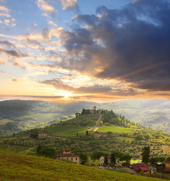 Peisaj podgorie Chianti în Toscana, Italia — Fotografie, imagine de stoc