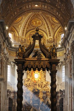 St. Peters Basilica, St. Peters Square, Vatican City. Indoor interior clipart