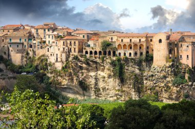 Italy, Calabria, Old town Tropea on the rock clipart