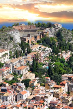 Taormina tiyatro Sicilya, İtalya