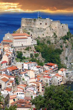 Scilla, castle Rock'da Calabria, İtalya