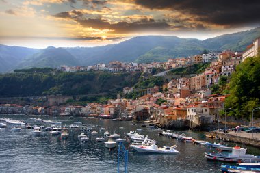 Scilla, castle Rock'da Calabria, İtalya