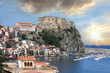 Scilla, castle Rock'da Calabria, İtalya