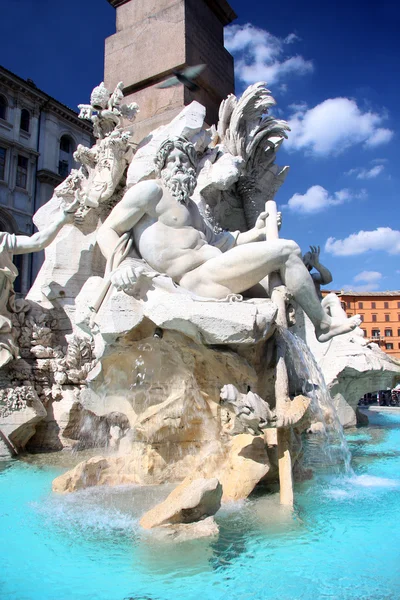 Piazza navona, fontána od Berniniho v Římě, Itálie — Stock fotografie