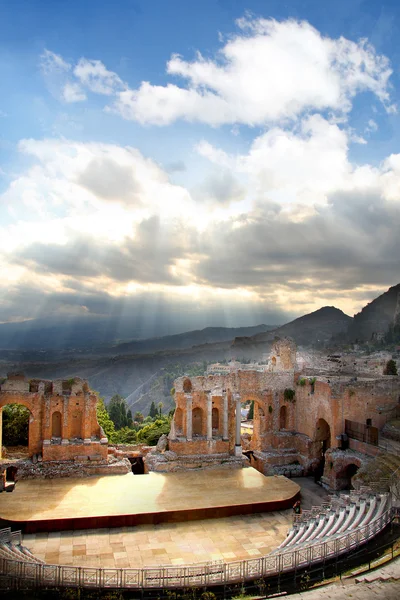 Θέατρο της Taormina, στη Σικελία, Ιταλία — Φωτογραφία Αρχείου