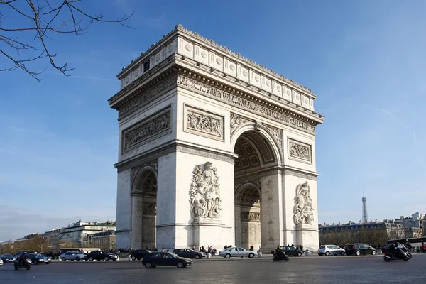Paris, Famous Arc de Triumph at evening , France — Stock Photo, Image