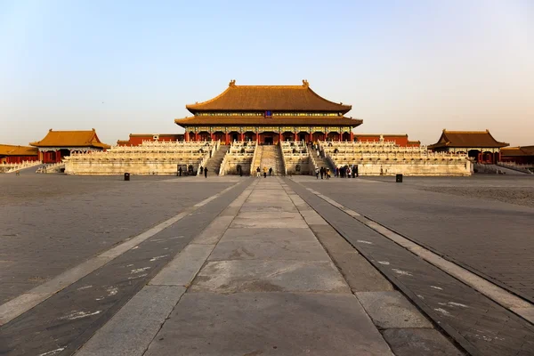 Le Palais des Trois Grandes Salles. Cité Interdite. Pékin, Chine — Photo