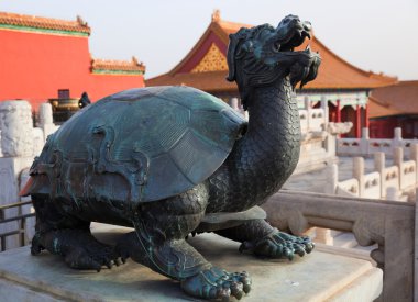 Statue at the Forbidden City. Beijing. China. clipart