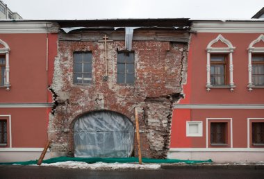 Unrestored terrace. Central Moscow. Russia. clipart