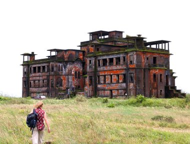 Abandoned hotel. Bokor Hill station near the town of Kampot. Cambodia. clipart