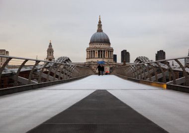 Millenium Bridge to St Pauls. London. UK. clipart