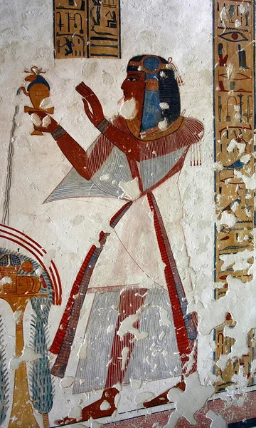Egypt.Luxor. Dolina Królów malowidła ścienne — Zdjęcie stockowe
